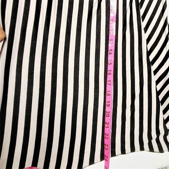 Cotton Long Sleeve Black And White Stripe Tunic Top - Picture 5 of 10